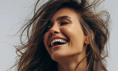 Woman with big perfect smile